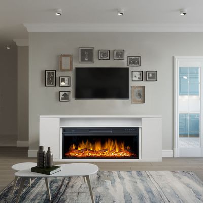 Линейный электрокамин Прованс WT с очагом Vision 42 LOG LED