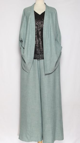 КОСТЮМ БРЮЧНЫЙ "ДВОЙКА ЖАКЕТ"  морская волна р.48,50