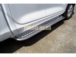 Пороги с площадкой 75х42 мм ТСС для Changan Hunter Plus 2023-