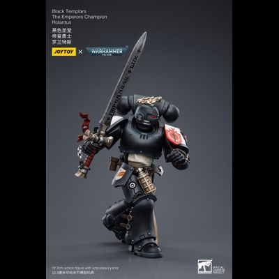 Чемпион Черных Храмовников (Warhammer 40k) - КОЛЛЕКЦИОННАЯ ФИГУРКА 1/18 Black Templars The Emperors Champion Rolantus (JT7585) - JOYTOY