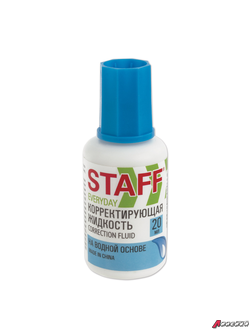 Корректирующая жидкость STAFF «EVERYDAY» на водной основе, 20 мл, с кисточкой. 228642