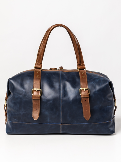 Кожаная дорожная сумка Campora Premium dark blue (арт. 
4019-54)