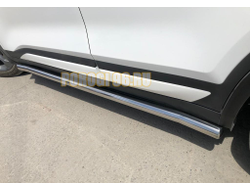 Защита штатного порога труба d60 для Kia Seltos (2019-...)