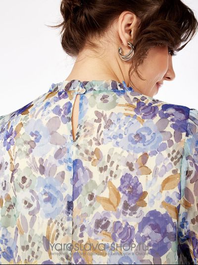 Шифоновое платье А-силуэта с цветочным принтом