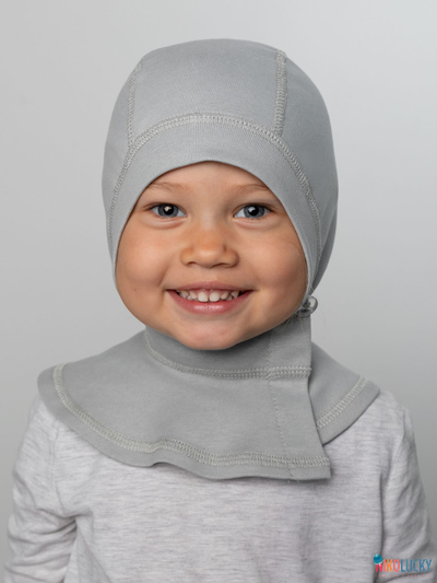 Шапка-шлем 24301-01 95%хлопок 5%лайкра, серый 42-44