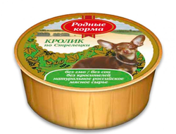 РОДНЫЕ КОРМА КОНСЕРВЫ ДЛЯ СОБАК КРОЛИК ПО-СТРЕЛЕЦКИ 125 Г