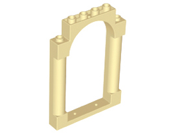 Door, Frame 1 x 6 x 7 Arched with Notches and Rounded Pillars, Tan (40066 / 6273864)
