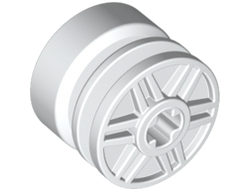 Wheel 18mm D. x 14mm with Axle Hole, Fake Bolts and Shallow Spokes, White (55982 / 4490128 / 6092256)