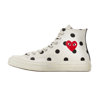 Кеды Converse Comme des GARÇONS play белые высокие в горошек