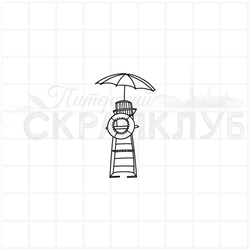 Штамп Спасательная вышка на пляже