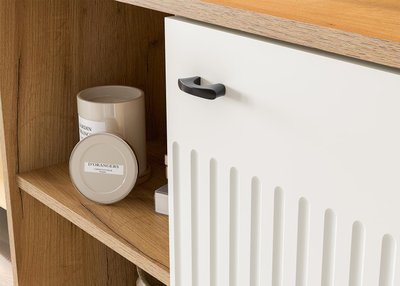 Милан Шкаф одностворчатый Дуб Золотой/Белый Матовый