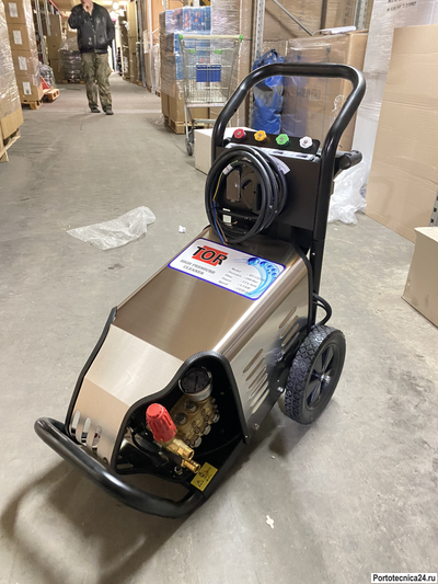 Мобильный Аппарат Высокого Давления  BT-1525B3 (250бар, 900л/ч, 7500Вт, 380В, 1450об, 87,4кг, Total Stop) Китай