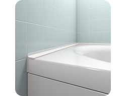 Акриловый плинтус бордюр для ванной BNV ГЛ24 12х24 белый левый