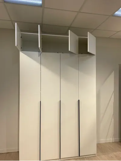 ШК 5 1600 шкаф четырехстворчатый распашной с антресолью Белый текстурный