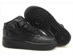 NIKE Air Force Высокие Черные (Зимние с мехом)