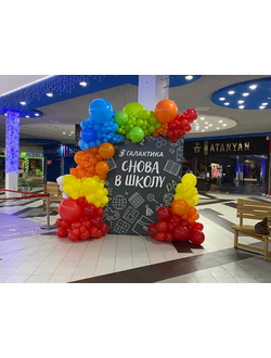 ФОТОЗОНА ИЗ ШАРОВ "СНОВА В ШКОЛУ"