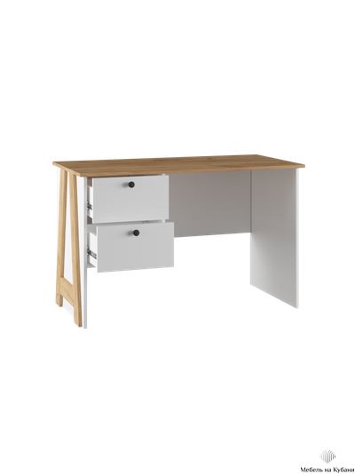 Теодора Стол письменный 2Я ПВШ Белый/Дуб крафт