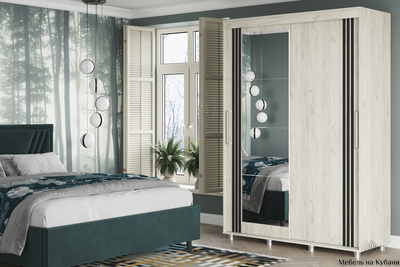 Форест 1.5 м шкаф-купе  Дуб крафт белый