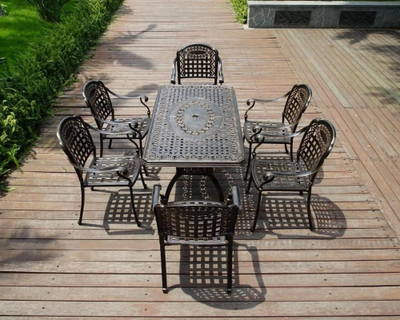 Обеденный комплект из литого алюминия MORIS