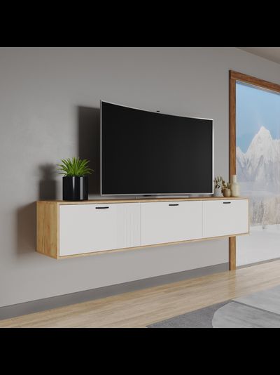 ТВМ-9 Тумба под ТВ Дуб Крафт Золотой/Карбон Фарфор