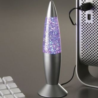 Лавовая лава лампа usb (Lava Lamp) релаксант с блестками USB