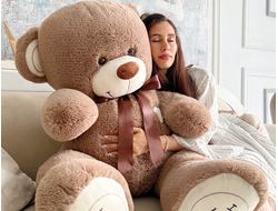 Большой плюшевый медведь 150 см кофейный Михель