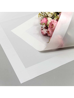 Пленка флористическая "Широкая кайма Жемчуг" 58*58см 20шт Белый ПЛ13/11