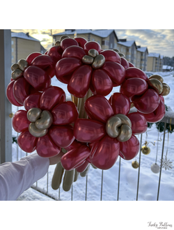 Букет из ромашек "Хром красный"