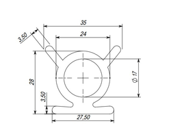 Уплотнитель гидроборта в паз
