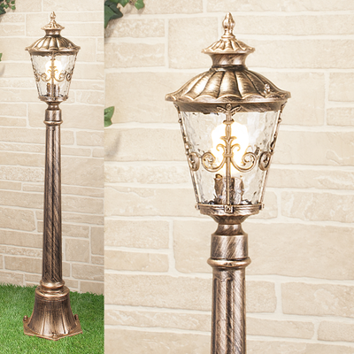 Уличный светильник на столбе GLYF-8046F черное золото