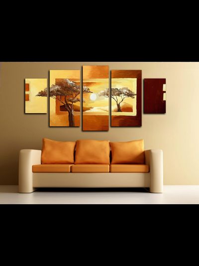 Модульная картина "Солнце и два дерева"