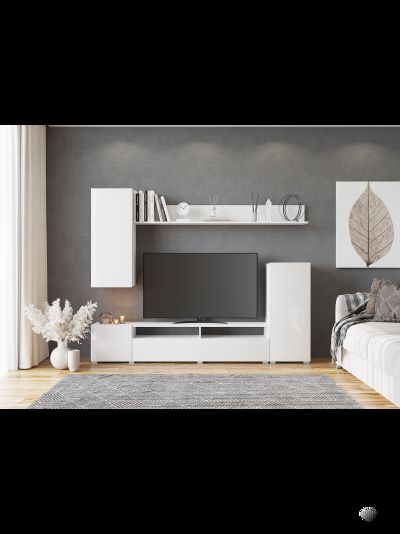 Лира гостиная МДФ белый глянец