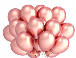 Облако шаров розовое золото