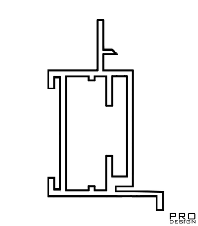 Алюминиевый короб для скрытых дверей Nevidimka Reverse  (под штукатурку открыванием от себя) RAL 9005