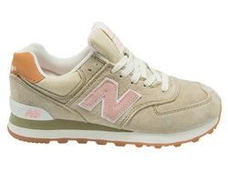 New Balance 574 Бежевые с розовым женские (36-41) Арт. 149MFA