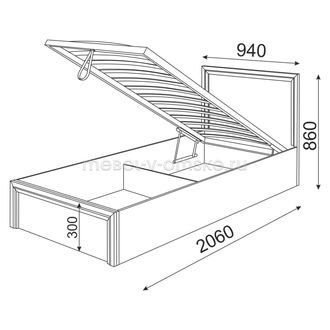 Кровать "Остин" М22 с подъемным механизмом