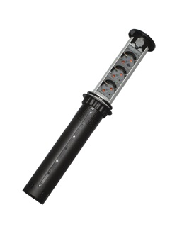 POP-UP Auto 3 x SCHUKO | вертикальный блок розеток выдвижной со шнуром питания