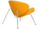 Кресло дизайнерское DOBRIN EMILY, желтая ткань AF13, хромированная сталь