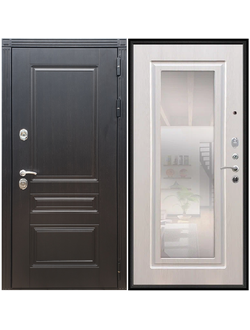 Стальная Дверь МЕГАПОЛИС 3к / Зеркало ФЛЗ-120 Сандал светлый