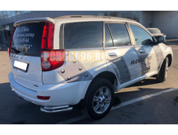 Защита заднего бампера угловая двойная d60/42 для Haval H5 2020-2024