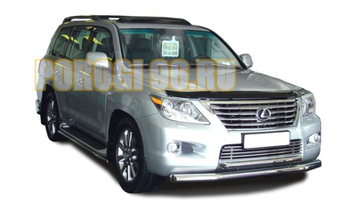 Защита переднего бампера (радиус) d76/60 для Lexus LX 570 (2007-2012)
