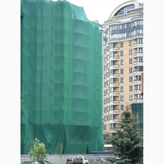 Сетка фасадная затеняющая 3×50 м 100 гр/м2 тёмно-зелёная строительная, для забора купить в Москве
