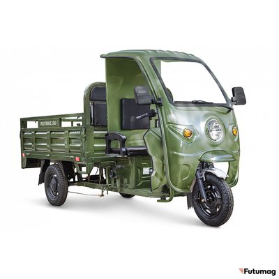 Грузовой электротрицикл Rutrike D4 NEXT КАБИНА 1800 60V1200W зеленый