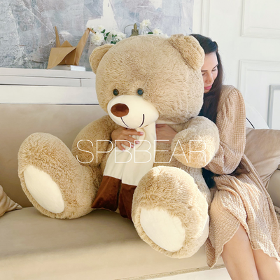 Большой плюшевый медведь 140 см кремовый Барни