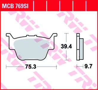 Тормозные колодки задние TRW MCB769SI (FA373 ) для квадроциклов Honda TRX 420/450/650/680, Kymco 250 Urban Quad (06435-HP1-006, 06435-HP1-016)