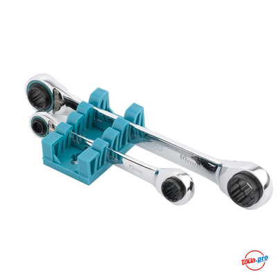 Набор ключей накидных с трещоткой, 8-19 мм, многоразмерные, реверсивные, CRV GROSS