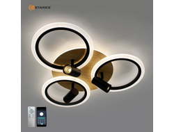 Estares св-к-люстра св/д управл. SONNE даунлайт 80W(8000Lm) 2K-4K-6K 582x115 пульт ДУ черн. IP20