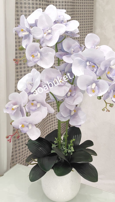 Композиция из искусственных цветов Орхидея голубая кашпо малое № ОР007