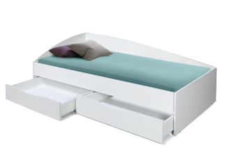 Кровать односпальная ФЕЯ-3  белая ассиметричная  0,8х1,9м / 0,9х2,0 м