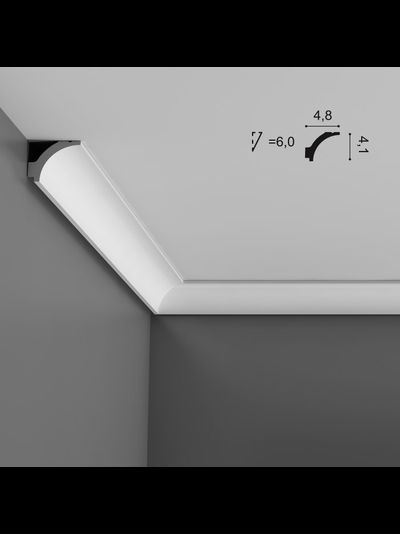 Потолочный карниз с гладким профилем из полиуретана Orac Decor Коллекция Luxxus C260